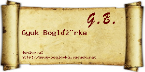 Gyuk Boglárka névjegykártya